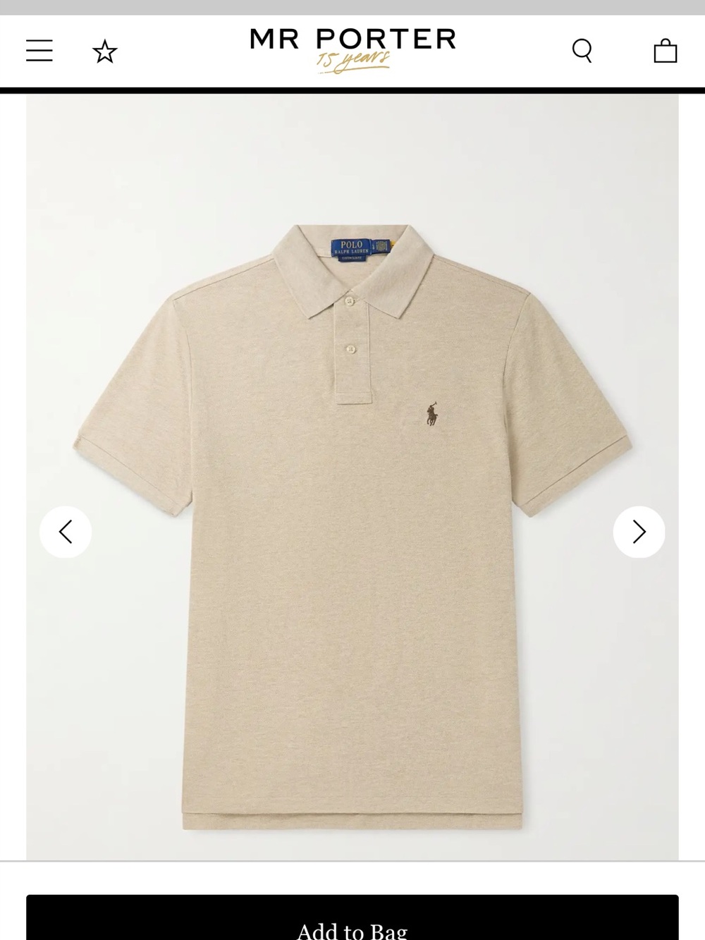 Polo by Ralph Lauren Light Beige Short-Sleeve Polo
